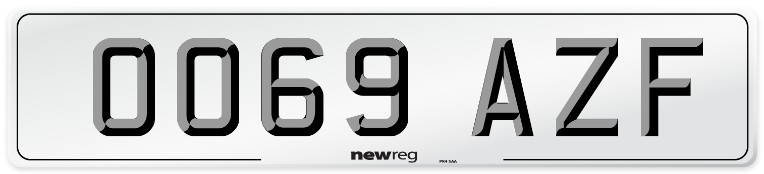 OO69 AZF Number Plate from New Reg